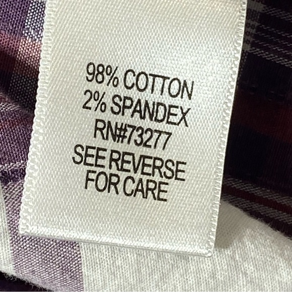 Sonoma Life Style Women's L Purple Plaid Flannel Button Up Collared Long Sleeve - Picture 11 of 15